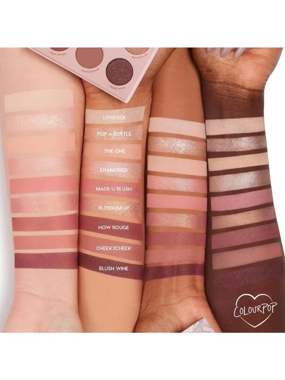 High-Pigment Brown, Gold & Pink Eyeshadow Palette - Matte & Metallic Finishes